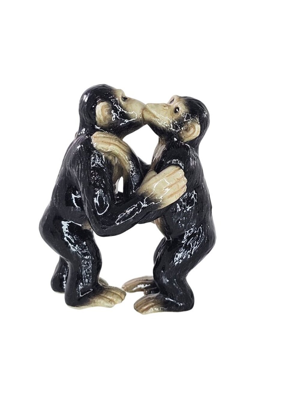 Klima Porcelain Dancing Chimpanzee Monkey Miniature Figurine Kissing Hugging